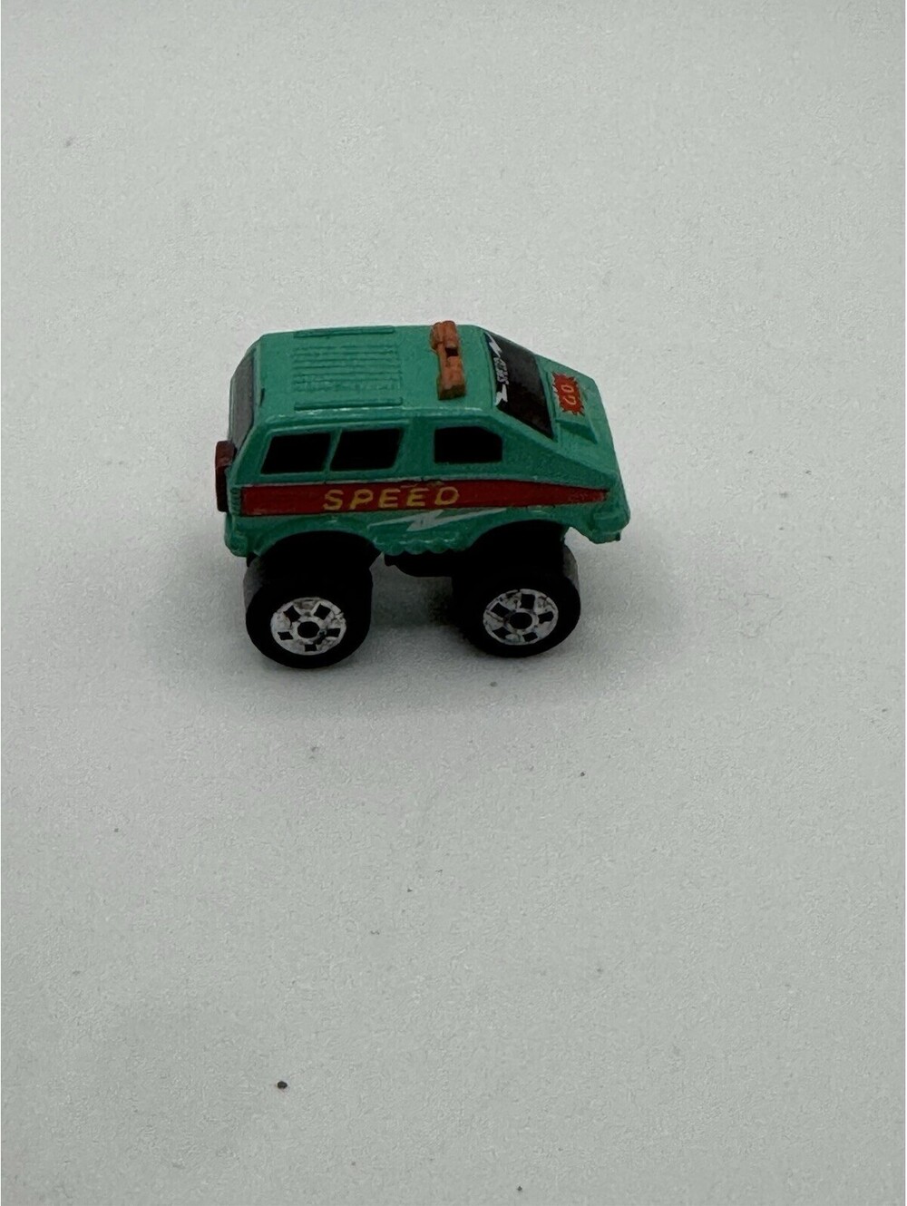 Vintage 1987 Road Champs Speed Turquoise Van Miniature Micro Toy Vehicle